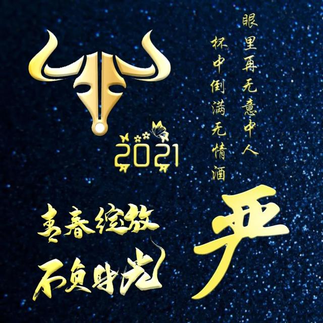 姓氏头像:2021牛年专用姓氏头像