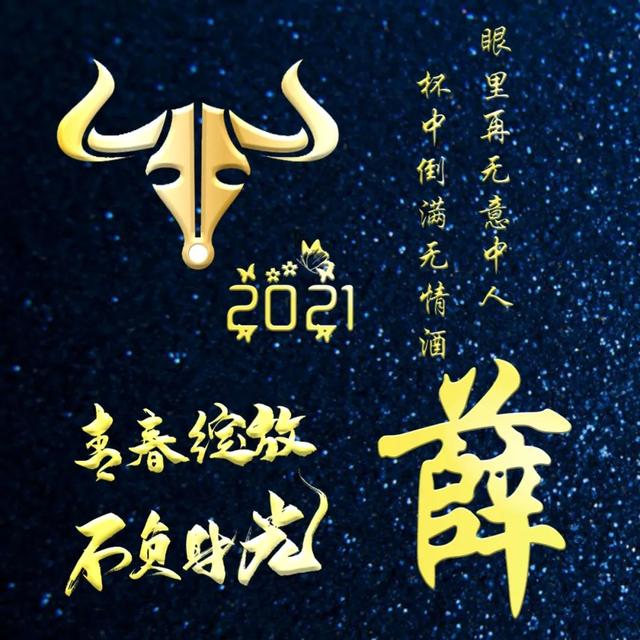 姓氏头像:2021牛年专用姓氏头像