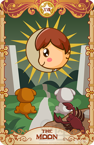 塔罗牌大阿尔克那18月亮牌面解析
